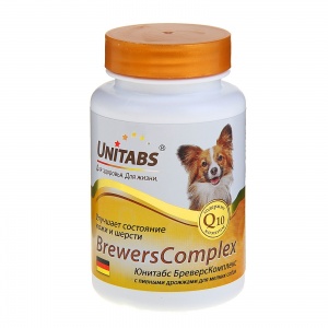 Unitabs: BrewersComplex с Q10 и пивными дрожжами д/мелких собак 100 табл