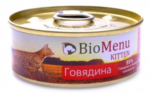 Biomenu 100 гр KITTEN консервы д/котят говядина